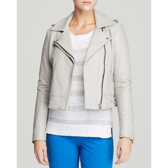 Dylan Gray Women's Dove Gray Genuine Leather Full Zip Moto Biker Jacket S - Picture 6 of 6